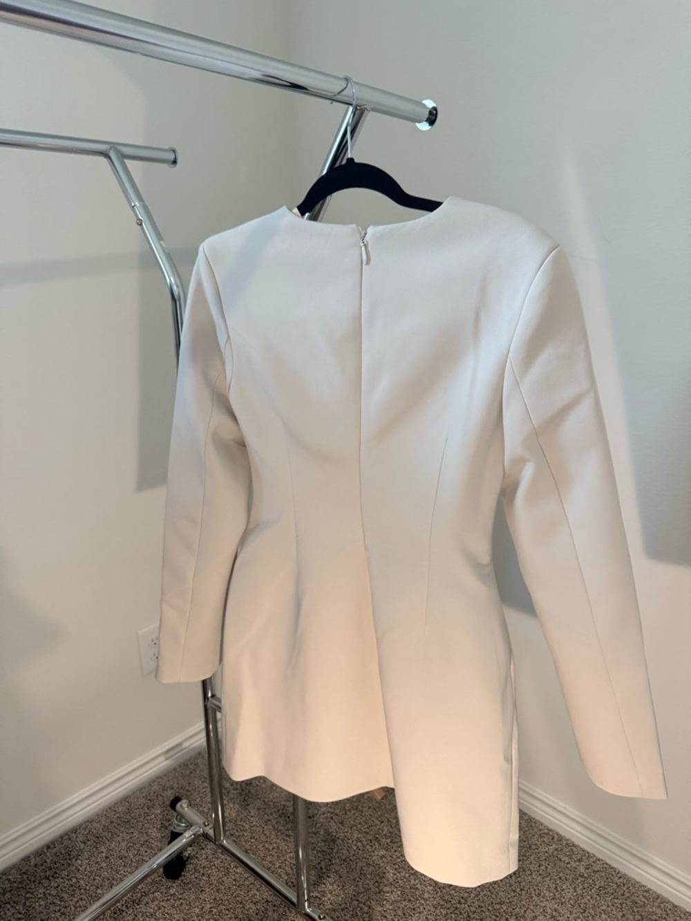 Meshki Cream V-Neck Blazer Dress - Picture 3 of 4